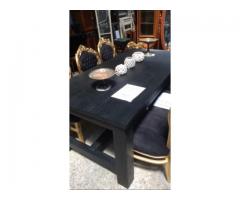 Fekete teakfa asztal