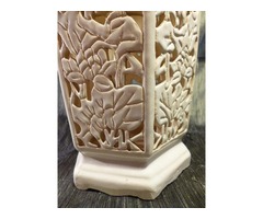 Hatalmas áttört falú biszkvit porcelán keleti váza 50 cm