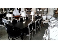 Akciós nagyméretű fekete étkező asztal