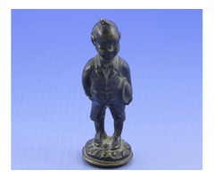 5666 Régi kisméretű bronz szobor pecsétnyomó 5 cm