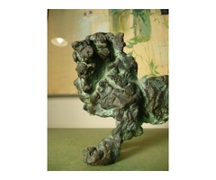 A017  Tóth Ernő: Nagy-farkú oroszlán bronz szobor