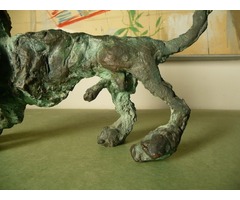A017  Tóth Ernő: Nagy-farkú oroszlán bronz szobor