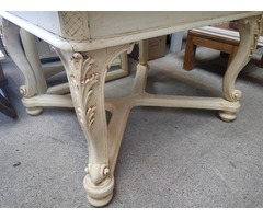 Fehérre antikolt barokk asztal