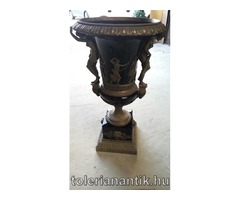 Különleges nagyméretű bronz porcelán váza