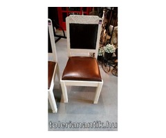 Fehérre antikolt bőrkárpitos szék 4 db