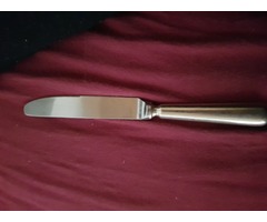 Ezüst süteményes villa és kis kés készlet