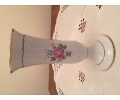 Csodálatos Hollóházi rózsamintás váza és bonbonier