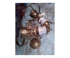 Antik hagyaték sárgaréz kerámia éjjeli lámpa 2 db eladó Miskolcon! Ár megegyezés szerint!