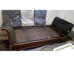 Antik biedermeier hattyúnyakú ágy a századfordulóról