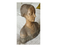 Reneszánsz női mellszobor - Donatello-másolat, bronzírozott