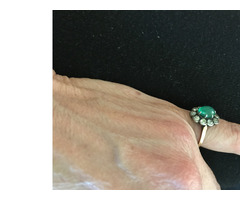 Antik smaragd gyűrű, gyémánt kövekkel