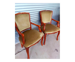 2 db Neobarokk zöld plüsskárpitos karos szék