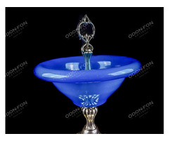 Kék kalcedon üveges asztali kínáló