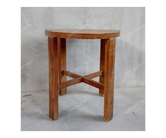 Egyenes lábú kör alakú szalon asztal (barna)