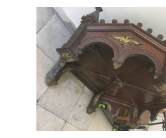 Church antique pulpit  canopy for sale Gótikus tölgy lombkorona 19. századi