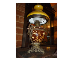 Asztali majolika petróleum lámpa