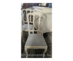 Fehérre antikolt neobarokk szék 4 db