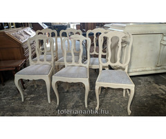 Fehérre antikolt neobarokk szék 4 db