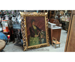 Nagyméretű laparanyozot florentin keretes festmény