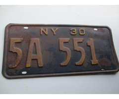 Eredeti 1930-as régi USA rendszám New York államból