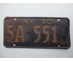 Eredeti 1930-as régi USA rendszám New York államból