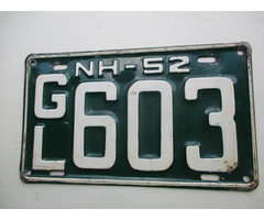 USA rendszám 1952-es New Hampshire államból eladó!