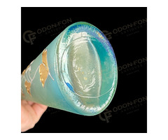 Türkiz színű festett üveg váza
