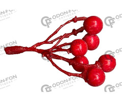 Piros drótos bogyó dekoráció