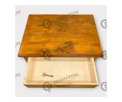 Hasáb lábú natúr konyha asztal 1 fiókkal