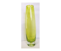 Uránium tartalmú neon-zöld színben pompázó ARTDeco váza MURANO, egyedi modern műtárgy ritkaság.