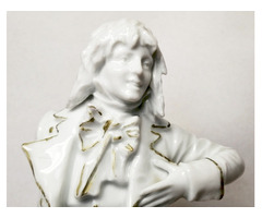 Szerelmes Napóleon. Fehér mázas Fischer Emil porcelán figura szobor