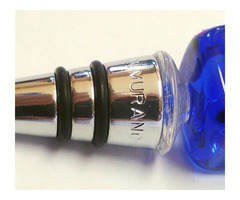 Aromazáró palack dugó Muránói mintázott üveg fejdísszel, tökéletes állapotban.
