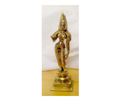 Párvati Hindu istennő kisméretű bronz szobor Indiából. Egzotikus ritkaság.