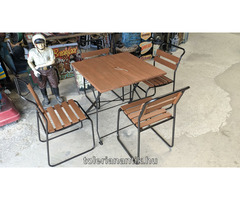 Fém kerti garnitúra asztal+4 székel