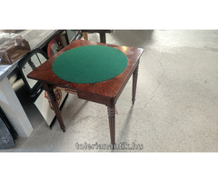 Ónémet szétnyithatós zöld posztós játékasztal