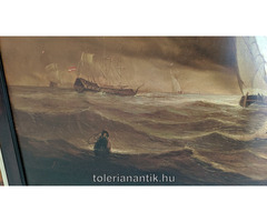 Vitorlás hajókat ábrázoló Flamand festmény