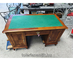 Biedermeier térberakható zöld posztós íróasztal