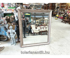 Antikolt ezüst falitükör fazettázott üveggel