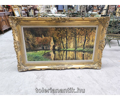 Arany blonderkeretes festmény (Vizimalom)