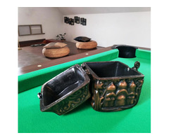 Vintage masszív fém nyitható díszdoboz ékszertartó 15×11 cm