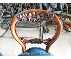 Neobarokk szék türizkék kárpittal 2 db