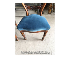 Neobarokk szék türizkék kárpittal 2 db