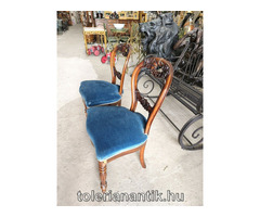 Neobarokk szék türizkék kárpittal 2 db