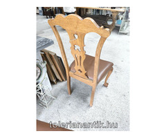 Neobarokk szék barna bőrkárpittal 2 db