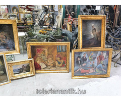 Régi festmények flújított laparanyozott keretben