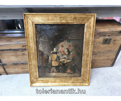 Aranykeretes íflamand festmény (Kártyázó katonák)