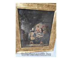 Aranykeretes íflamand festmény (Kártyázó katonák)