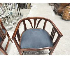 Szecessziós karfás szék szürke kérpittal 2 db