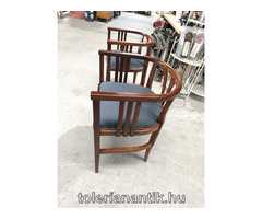 Szecessziós karfás szék szürke kérpittal 2 db