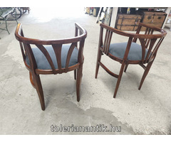 Szecessziós karfás szék szürke kérpittal 2 db